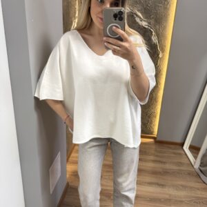 Baltos spalvos palaidinė Teo