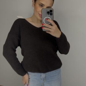 Baby alpaca rudas megztinis