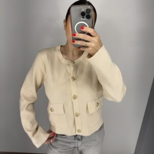 Kreminės spalvos kardiganas Royal