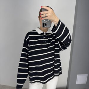 Juoda dryžuota palaidinė