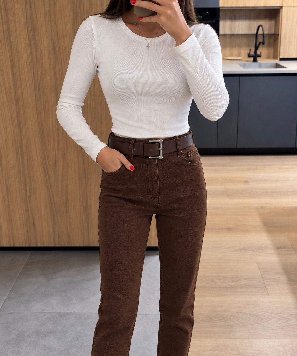 Rudi mom fit džinsai su diržu - Image 5