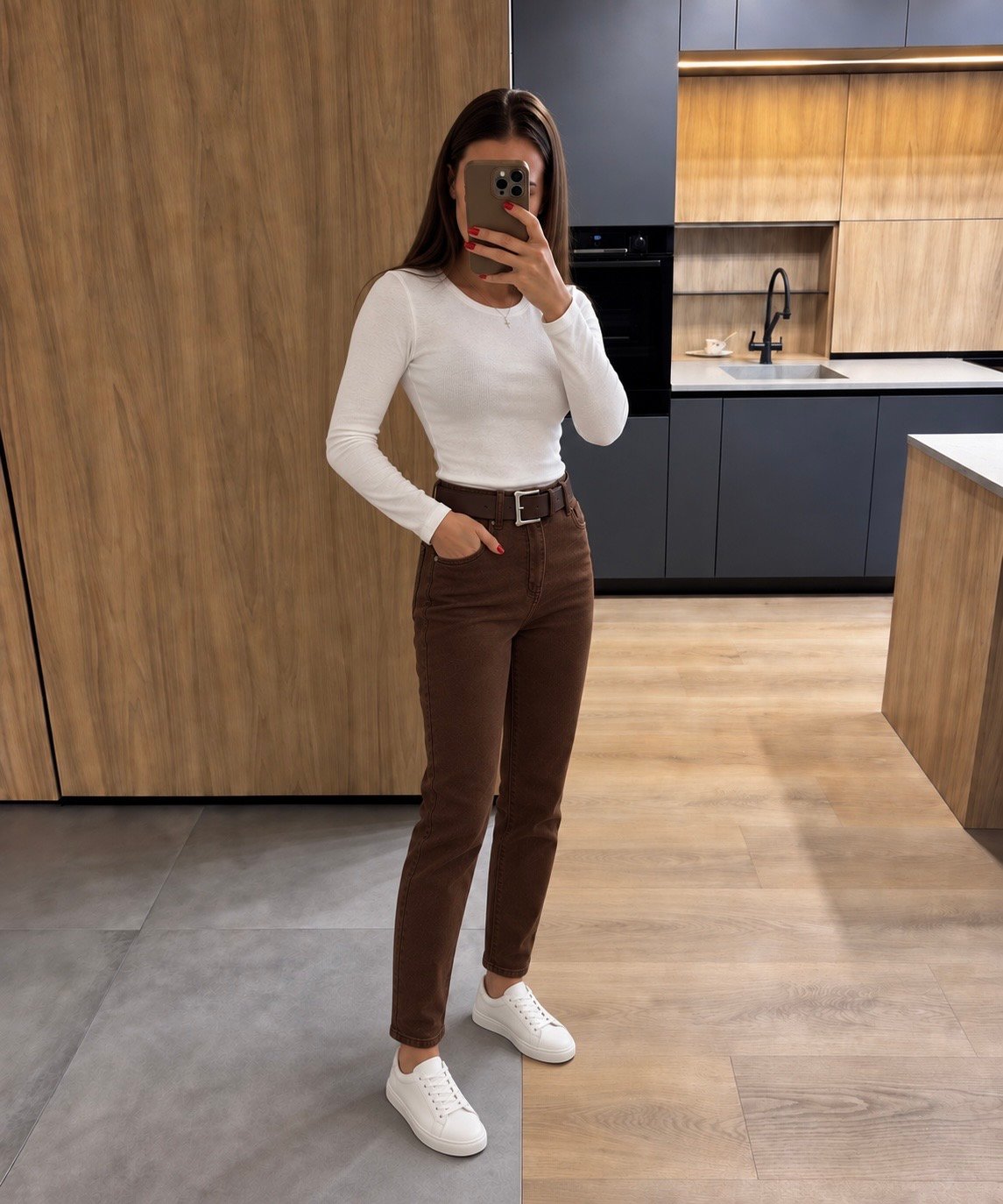 Rudi mom fit džinsai su diržu - Image 2