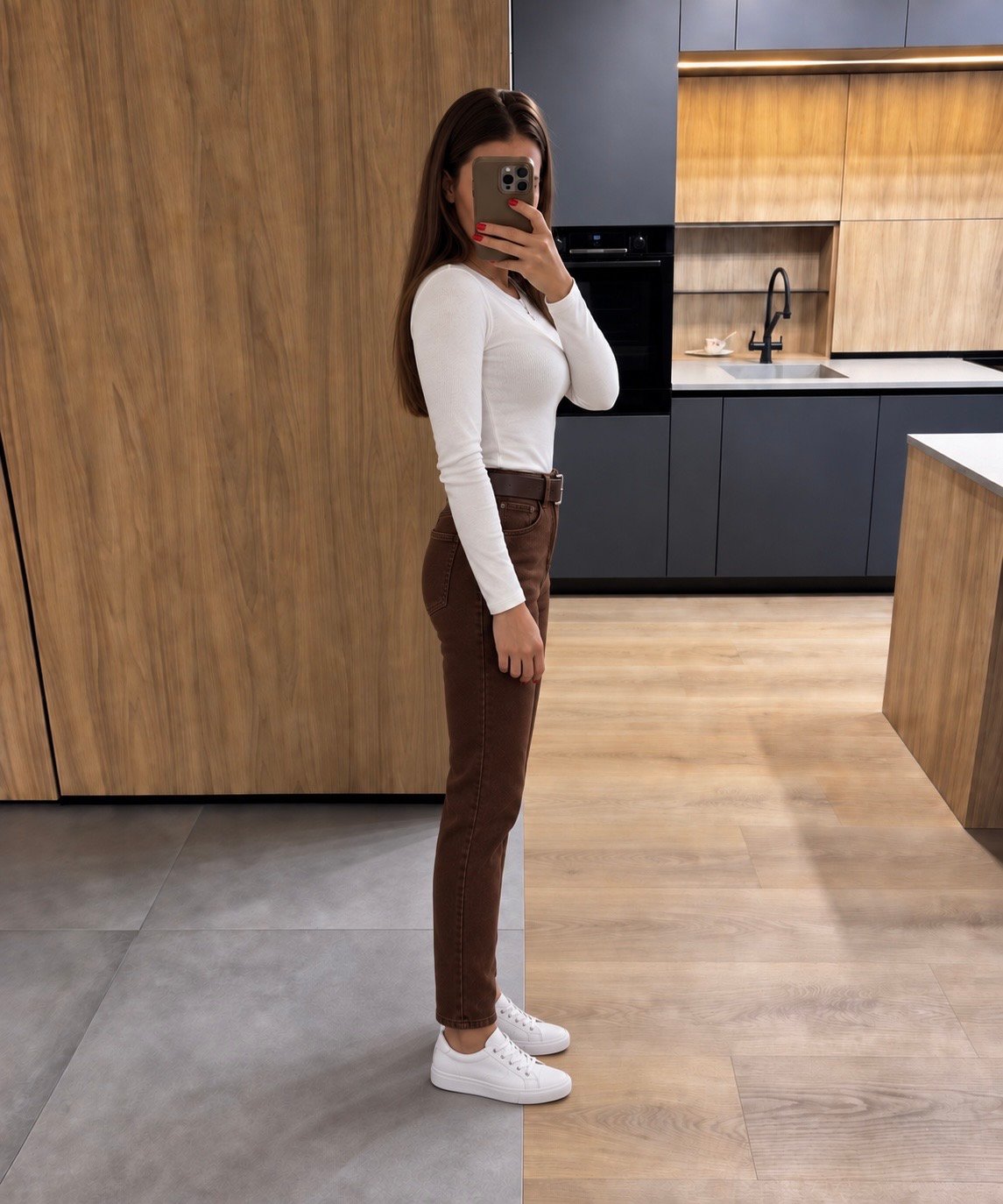 Rudi mom fit džinsai su diržu - Image 3